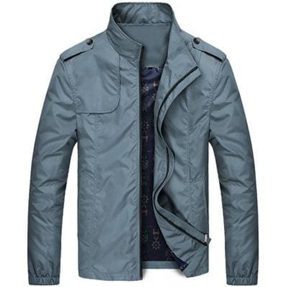 DIMUSI Autumn Men Jacket Windbreaker Male Overcoat Casual Solid Jacket Slim Fit Stand Collar Men