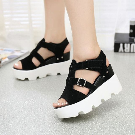 2018 Summer Sandals Shoes Women High Heel Casual Shoes footwear flip flops Open Toe Platform