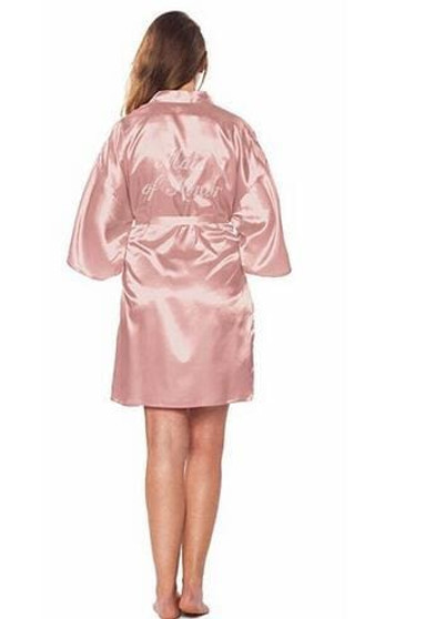 Fashion Silk Bridesmaid Bride Robe Sexy Women Short Satin Wedding Kimono Robes Sleepwear Nightgown