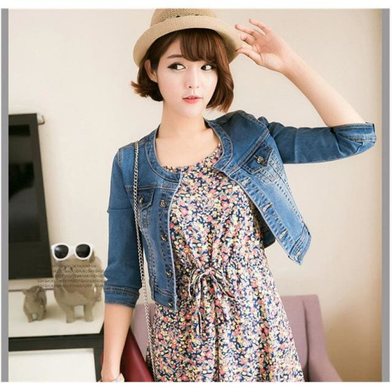 New Arrival spring /Antumn short denim jackets vintage casual coat women's denim jacket for