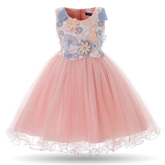 Cielarko Kids Girls Flower Dress Baby Girl Butterfly Birthday Party Dresses Children Fancy Princess