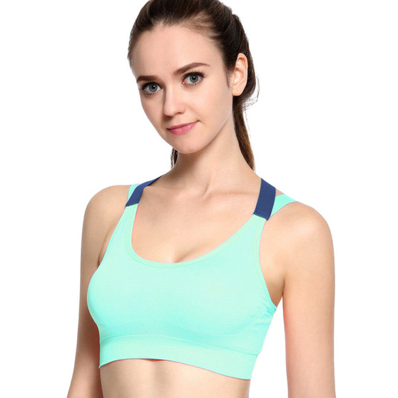 Womens Crossback Sports Bras Padded Seamless Support Bra For Yoga Gym Workout Fitness