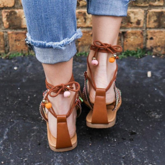 Boho Cross Strap Sandals