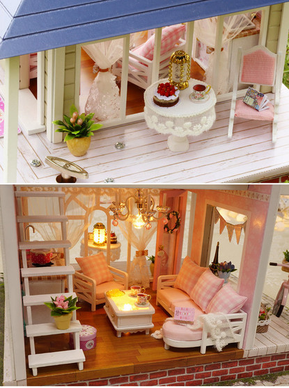 Doll House Miniature DIY Dollhouse With Furnitures Wooden House Toys For Children Birthday Gift