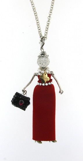 Le Carose  doll pendant necklaces Arg 925 Silver and little bag