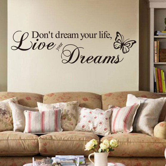 Art Words Wall Sticker  Decoration Bedroom Removable