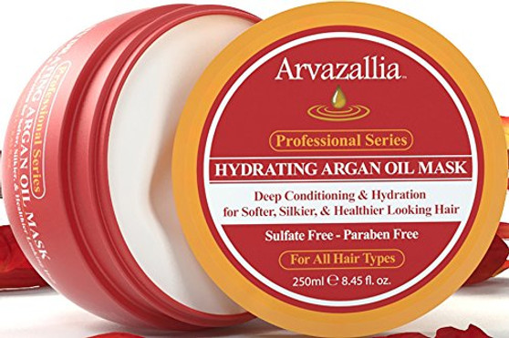 Hydrating Argan Oil Hair Mask and Deep Conditioner By Arvazallia for Dry or Damaged Hair - 8.45 Oz: Beauty