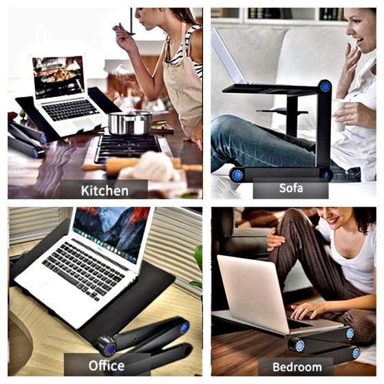 Adjustable Aluminum Laptop Bed Desk  With Mouse Pad | Laptop Table