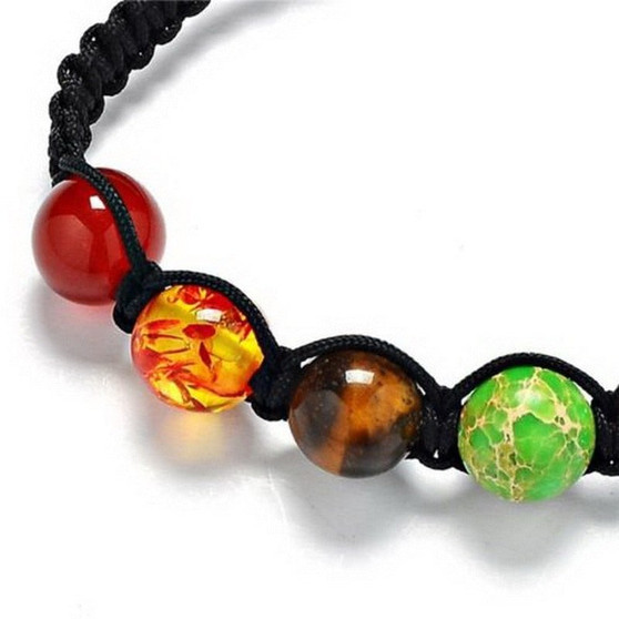 7 Chakra Bracelet Lava Reiki Stones