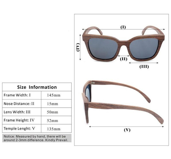 Black Walnut Wooden Bamboo Sunglasses