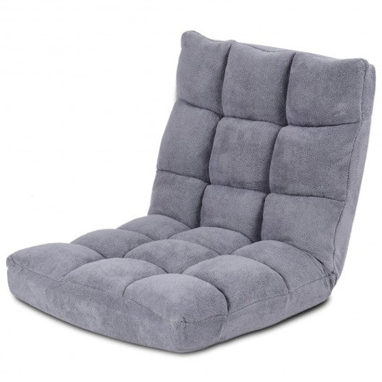 Adjustable  Cushioned Floor Chair-Gray