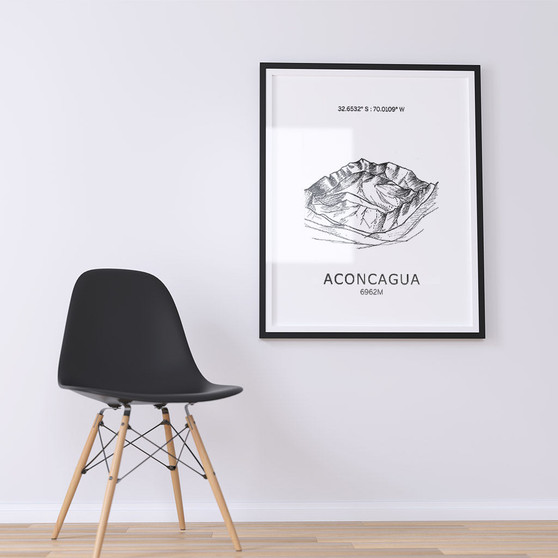 Aconcagua Seven Summits  Mountain Poster Wall Art