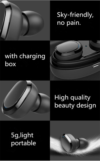 Wireless Bluetooth Earbuds/Earphones with Charging Box and Built-in Microphone