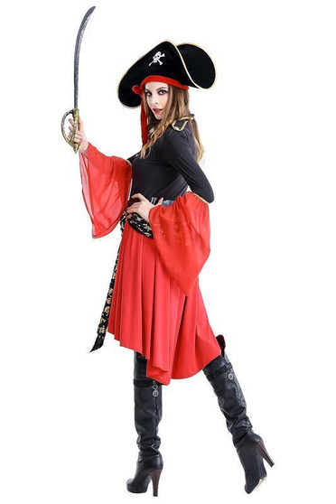 BFJFY Halloween Women‘s Carribean Pirate Captain Cosplay Costume