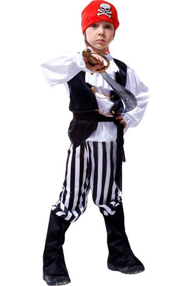 BFJFY Boys Pirate Cosplay Costume For Halloween Carnival