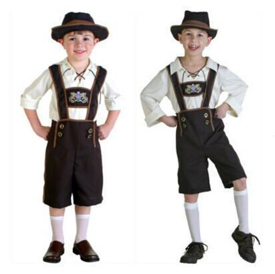 BFJFY Boys Oktoberfest Costume Kids Lederhosen For Halloween Cosplay