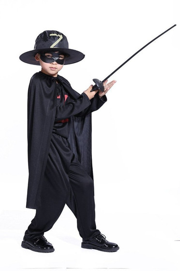 BFJFY Halloween Superhero Movies The Mask Of Zorro Boys Cosplay Costume