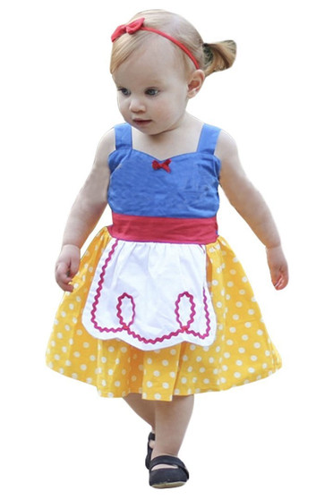 BFJFY Toddles Girls Snow White Princess Braces Skirt For Halloween