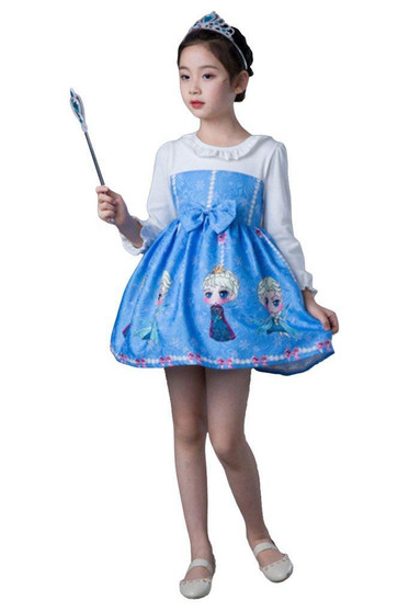 BFJFY Halloween Girl's Princess Dress Disney Frozen Princess Sophia Pattern Cosplay