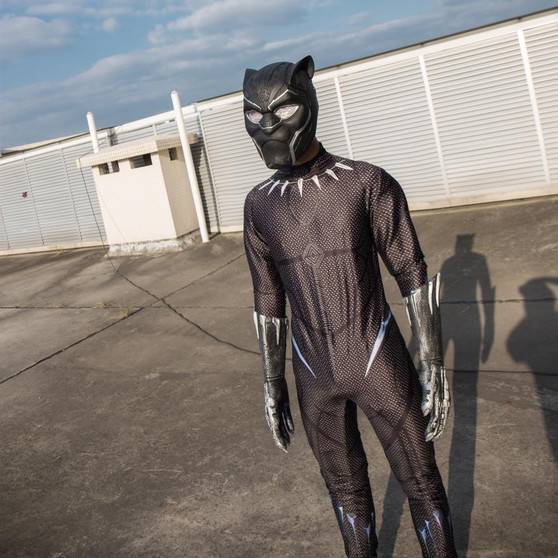 2018 Movie Black Panther Costume Jumpsuit Black Panther Cosplay Superhero Black Panther Zentai Suit New