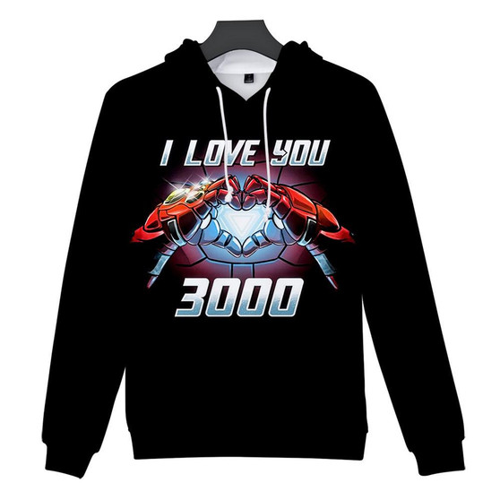 2019 new Avengers 4 :endgame I love you 3000 Iron Man loves you three thousand times hooded sweater