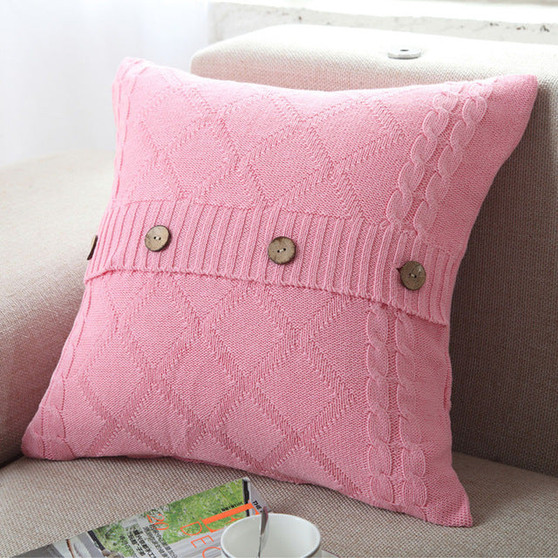 Knitting Button Fashion Throw Pillow Cases Cafe