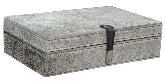 Large Grey Hairon Leather Box - Style: 7789758