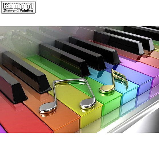 5D DIY Diamond Painting Modern Rainbow Keyboard - craft kit