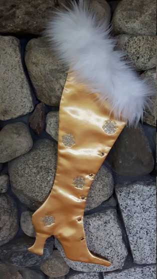 Precious Gems - Gold Topaz  Victorian Christmas Stocking, High-heel Christmas Stocking, Xmas Stocking