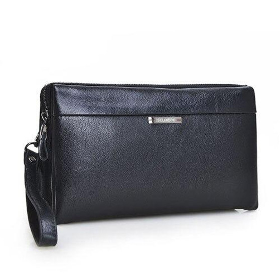 Wallets men vintage business hand bag clutch bags long genuine leather luxury brand with wristlet