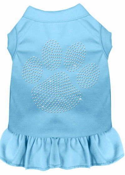 Rhinestone Clear Paw Dress Baby Blue