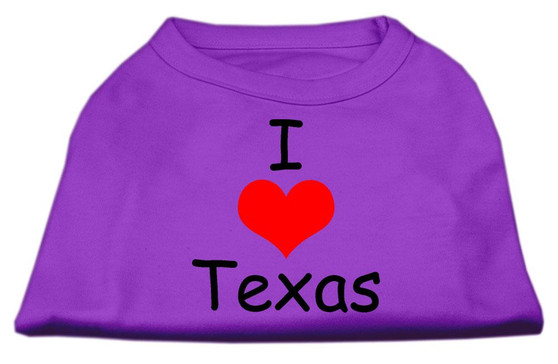 I Love Texas Screen Print Shirts Purple
