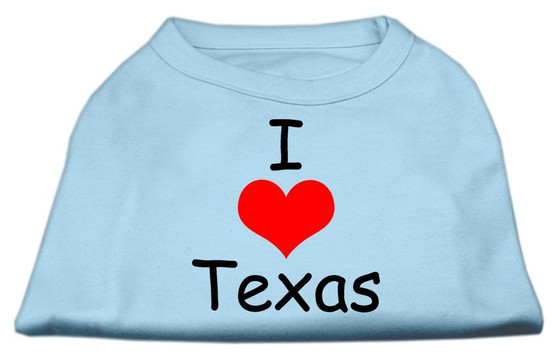 I Love Texas Screen Print Shirts Baby Blue