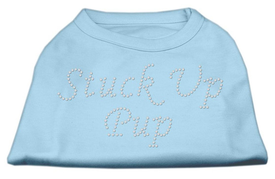 Stuck Up Pup Rhinestone Shirts Baby Blue