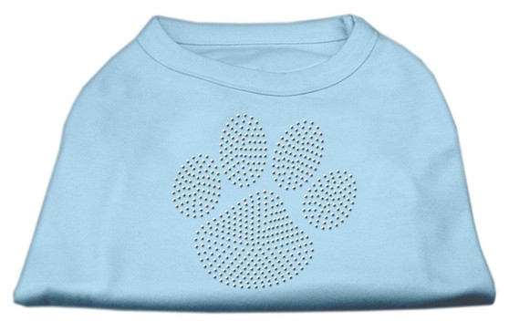 Clear Rhinestone Paw Shirts Baby Blue