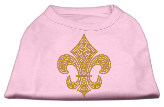 Gold Fleur De Lis Rhinestone Shirts Light Pink