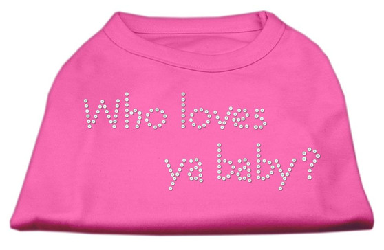Who Loves Ya Baby? Rhinestone Shirts Bright Pink