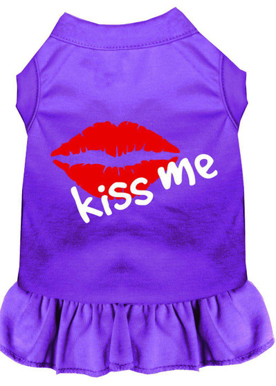 Kiss Me Screen Print Dress Purple