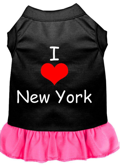 I Heart New York Screen Print Dress Black