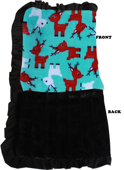 Luxurious Plush Pet Blanket Reindeer Folly Size