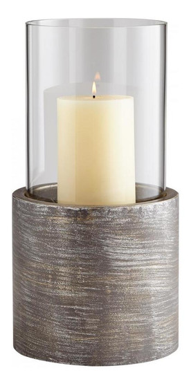 Graphite Valerian 16.75 Inch Tall Iron and Glass Candle Holder - Style: 7646538