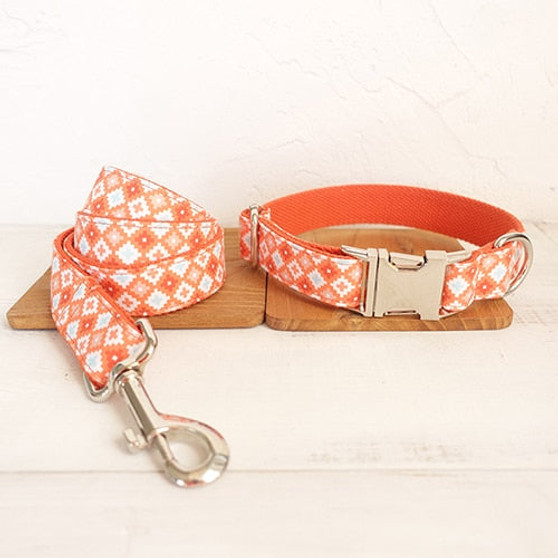 Lovely BISCUIT 5 sizes nylon dog collars and leashes set
