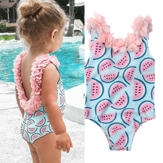 Cute Newborn Toddler Kids Baby Girl Swimwear Swimsuit Bathing Suit Beachwear One-Piece Suits For 6M-4Y Toddler Kids Girl