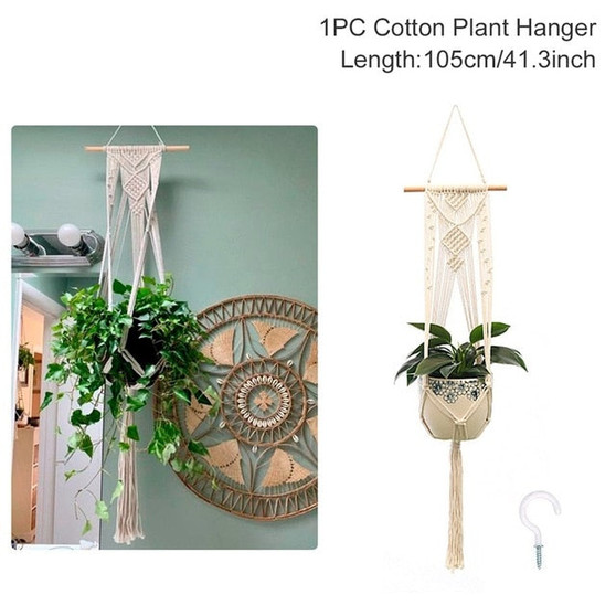 Hot Sales 100% Handmade Macrame Plant Hanger Flower /Pot Hanger For Wall Decor Courtyard Garden Hanging Planter Hanging Basket