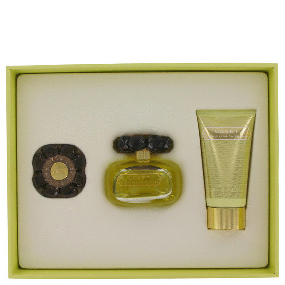 Covet by Sarah Jessica Parker Gift Set -- 3.4 oz Eau De Parfum Spray + 2.5 oz Body Loiton + Perfume Compact (Women)