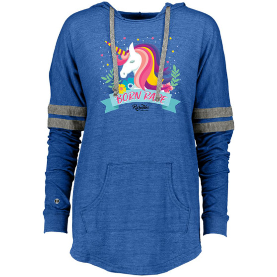 Unicorn Born Rare Ladies Hooded Pullover