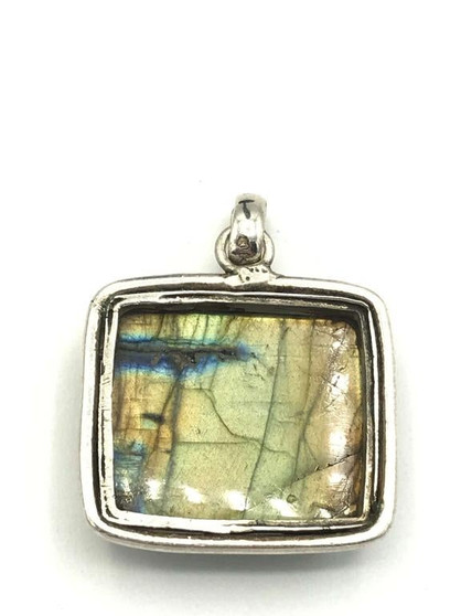 Hallmarked Mystical Spirit Labradorite Sterling Silver Pendant