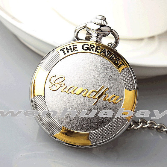 Luxury Silver Gold Quartz Pocket Watch Grandpa Pocket Fob Watches Necklace Chain Pendent Grandfather Gifts Relogio De Bolso