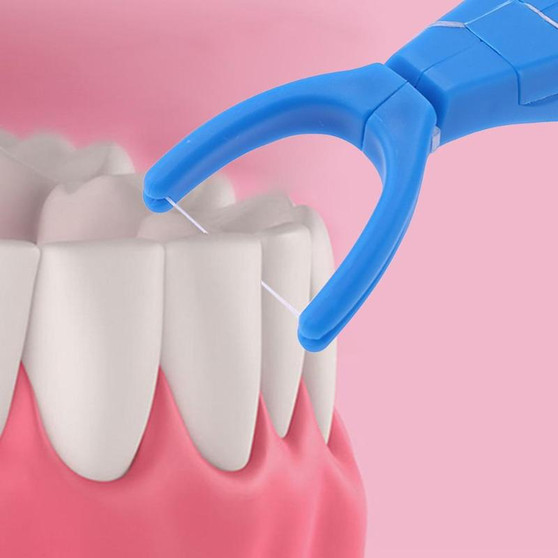 1pc Portable Teeth Oral Care Cleaner  Dental Flosser Plastic Floss