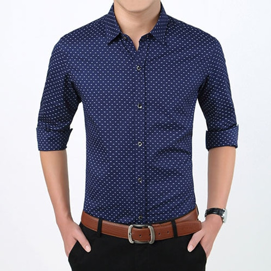 Men's Slim Fit Long Sleeve Dress Shirt